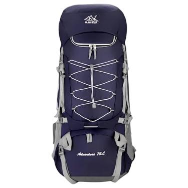 Imagem de Mochila de Caminhada Trilha Camping Acampamento Viagem Cargueira Escoteiro Esporte Com Capa de Chuva Resistente Montanhismo alpinismo à Água Grande 75L (Roxo Escuro)