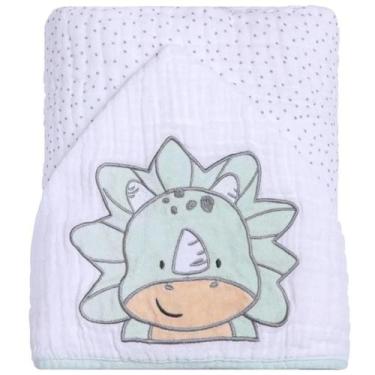 Imagem de Toalha de banho soft bebê 100% algodão papi 1923, Verde - Dino