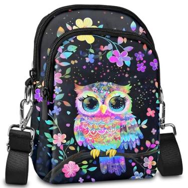 Imagem de LYEMVHE Bolsa transversal feminina leve, pequena, à prova d'água, carteira de telefone com compartimentos para cartões e alça ajustável, Azul claro, Bolsa transversal