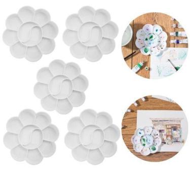Imagem de Kit 05 Bandeja Paleta Godê Flor Para Pintura 10 Divisórias - FU XING