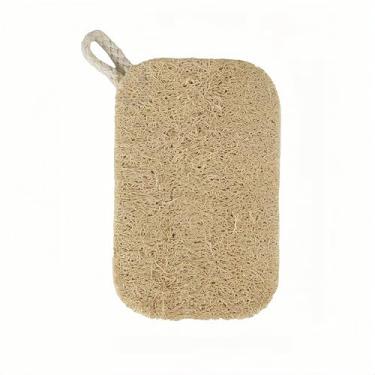 Imagem de Esponjas de bucha naturais para pratos, esfregador de cozinha de bucha, biodegradável sem odor, esponja de lavar louça ecológica natural para limpeza e esfregar cozinha (2 peças) (retângulo)