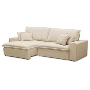 Imagem de Sofá 4 Lugares Retrátil e Reclinável 250 cm Breno - Bege - Megasul