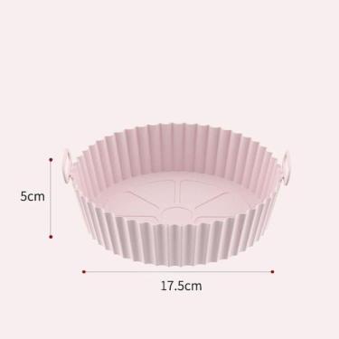 Imagem de Forma Para Air Fryer De Silicone Redonda 18 cm Cozinha Forro Antiadere