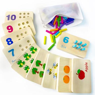 Imagem de Counting Peg Board bewitu Montessori Kids Math 3-5 Years