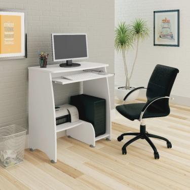 Imagem de Mesa Para Computador Com Porta cpu e Espaço Para Teclado Artely Pixel Cor Branco