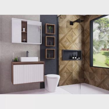 Imagem de Espelheira para Banheiro 80cm 2 Portas Alice Darabas Agardi