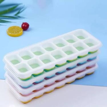 Imagem de Forma Gelo Silicone Forminha Com Tampa Fundo Flexível Grande - Genéric