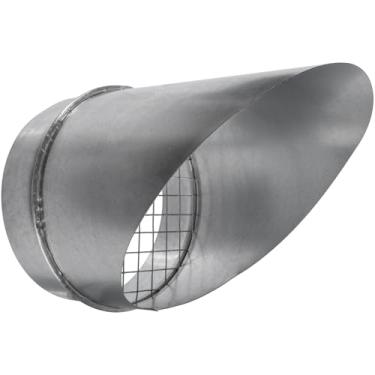 Imagem de Vent Systems Tampa de ventilação de duto de aço galvanizado de 15 cm - tampa de ventilação para dutos - tampa do tubo de duto de exaustão com capuz - tampa de ventilação do secador - tela de malha