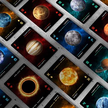 Imagem de Cosmos Playing Cards: Space-Themed for Astronomy Enthusiasts with Galaxy Planets - Black Hole, Sun, Mars, Moon... (Standard Edition)