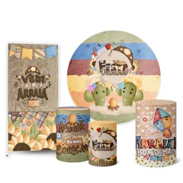 Imagem de Trio Capas Cilindro + Painel Redondo + Lateral Festa Junina (K2FJN0021)