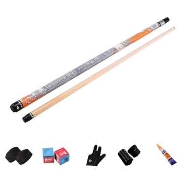 Imagem de Taco de bilhar de bordo canadense de construção de 1/2 - bastão de taco de sinuca de 58 pol. (147 cm) para adultos/tacos de sinuca com ponta de 11,5 mm/13 mm (C taco de piscina + acessórios, 13 mm)