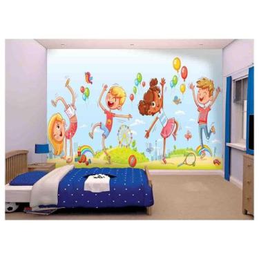 Imagem de Papel De Parede Infantil Crianças Parquinho Azs175 - Você Decora