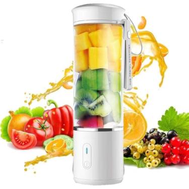 Imagem de Liquidificador Pessoal Portátil Usb Recarregável Copo De Espremedor De Vidro 500ml Com Tampa De Viagem Misturador De Frutas Pequenas Para Shakes E Smoothies