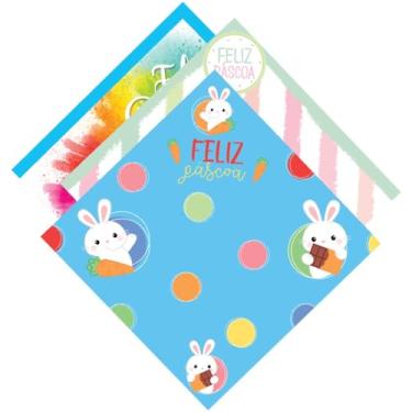 Imagem de Embalagem Para Ovo De Páscoa, Packpel, 49x49 cm, Feliz Páscoa, Pacote com 5, Estampas Sortidas