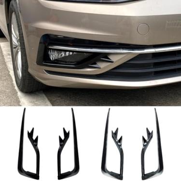 Imagem de Spoiler de faca de vento compatível com Golf MK 7.5 2017-2019 Kit de carroceria lâmina de ar de afinação para-choque dianteiro divisor lateral acessórios para carro (preto brilhante)