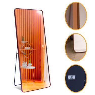 Imagem de Espelho Grande Corpo Inteiro Retangular 170x70 Moldura Em Aluminio - L