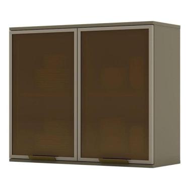 Imagem de Armário Aéreo évelin 2 Portas De Vidro 80 Cm Duna – Henn