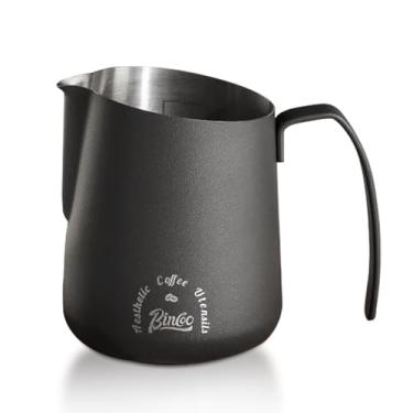 Imagem de Jarra de espuma de leite de 500 ml – Jarra de café expresso com alça grande e bico em V, copo de espuma de leite de aço inoxidável para cappuccino, latte art, acessórios de máquina de café