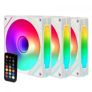 Imagem de Kit Fan Com 3 Unidades Liketec Enigma ARGB, 120mm, Com Controladora, Branco, Lf-kitaRGB-enigma-2080