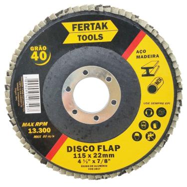 Imagem de Disco de Lixa Flap Disc 4.1/2 FERTAK Grão 40 - 10 Unidades
