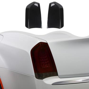 Imagem de HTHE Capa de proteção de luz traseira para Chrysler 300 300C 2015+, acessórios externos da tampa da luz traseira, preto fumado