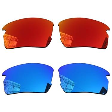 Imagem de Acefrog Lentes de reposição polarizadas de 1,5 mm para óculos de sol Oakley Flak 2.0 OO9295 59 mm, material atualizado, resistente a impactos, Vermelho fogo + azul gelo, One Size