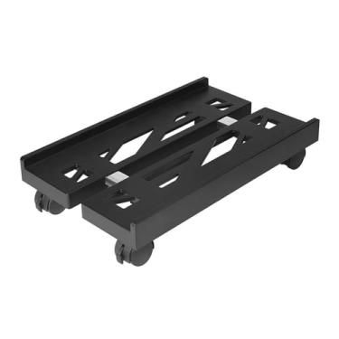 Imagem de Suporte de CPU ajustável para PC, suporte de torre de PC móvel com 4 rodízios, carrinho de chão de PC para escritório doméstico e suporte de CPU para uso embaixo da mesa (preto)