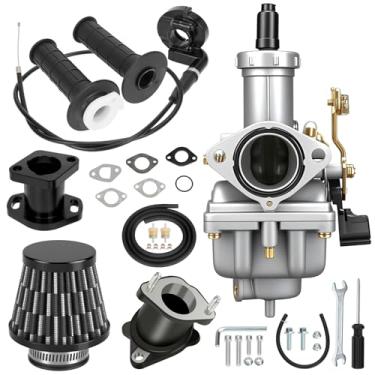 Imagem de CILOYU Kit de carburador PZ27 Conjunto de cabo do acelerador compatível com Predator 212 196cc Coleman KT196 CT200U TaoTao Coolster CG 125cc 150cc 250cc motor XR100 ATV Dirt Pit Bike Mini Bike Go Kart