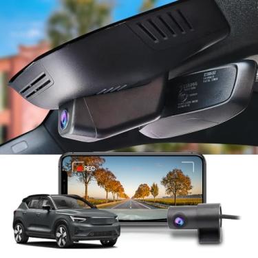 Imagem de Fitcamx Câmera de painel duplo 2K para recarga 2024-2025 Volvo EX40 Core Ultra Ultimate Plus XC40, visual OEM, vídeo HD 1440P 1080P traseiro 1080p, gravação em loop, WiFi e aplicativo, sensor G, fácil