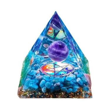 Imagem de Pirâmide De Orgônio De Ametista E Peridoto, Cristal De Cura Com Energi