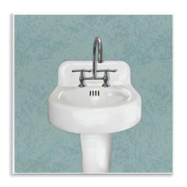 Imagem de Stupell Industries Design de arte de parede de pia de banheiro simples por Matthew Piotrowicz, 12 x 12