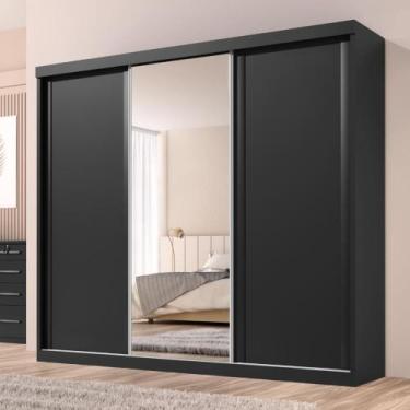 Imagem de Guarda Roupa Casal Sevilha 3 Pts Correr 6 Gav Com Porta Espelho Inteir