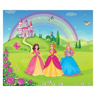 Imagem de Papel de Parede Adesivo Infantil Castelo Princesas Quarto Menina - 727