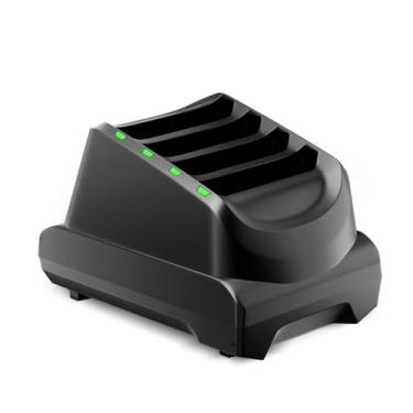 Imagem de Carregador de bateria com 4 compartimentos SAC-TC51-4SCHG-01 para scanners de código de barras Zebra TC51 TC52 TC56 TC57 TC510 TC510K TC52X TC520L TC51HC TC57HO TC510K - Adaptador de energia incluído