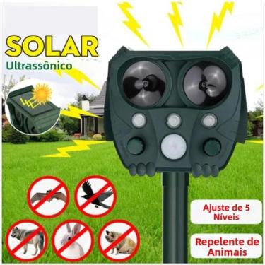 Imagem de Repelente De Animais Solar Ultrassônico Para Cães, Gatos E Pássaros - 