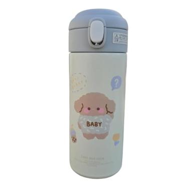 Imagem de Garrafa Térmica Escolar Vacuum Cup Inox Infantil Kids Bebe Criança Ovelha Ovelhinha Cachorro Cachorrinho Coelho Coelhinho Urso Ursinho Cuttie kawai 380 ml- TYDA (CACHORRO BRANCO)