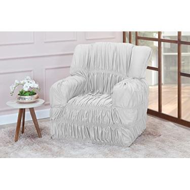 Imagem de Capa Protetora para Poltrona do Papai, 1 Lugar, Elástica, Poliéster, 85 x 90 cm, Retangular, Cor Sólida (BRANCO)