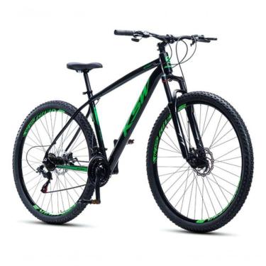 Imagem de Bicicleta Aro 29 Ksw 24 Vel Shimano Alumínio Freio Disco Xlt100 Mtb Preto/verde 17