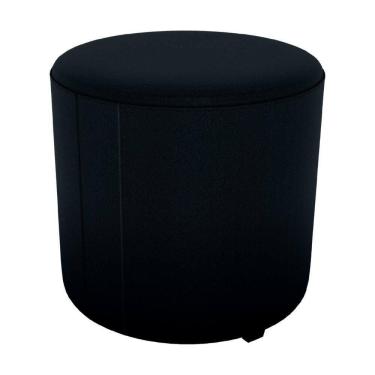 Imagem de Puff Redondo Decorativo Copenhage 43 Cm Veludo Inca Milani Store Preto