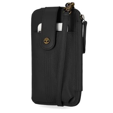 Imagem de Timberland Bolsa tiracolo feminina de couro RFID, Preto (Pebble), One Size