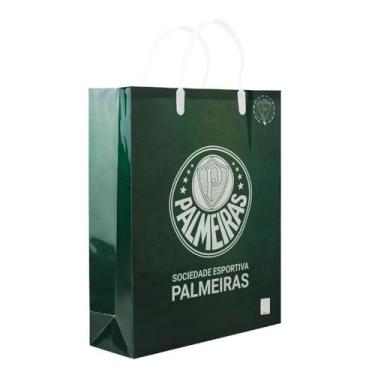 Imagem de Sacola de Presentes Palmeiras, 33 x 9 x 27 cm, Verde, Material Plástico, para Ocasiões Especiais