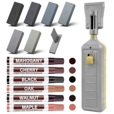 Imagem de Kit de reparo de piso de vinil - Cera de piso de madeira laminada de 12 cores com marcador de móveis de madeira, profissional restaura quaisquer arranhões, manchas, rachaduras, furos para piso, porta