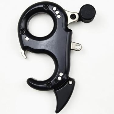 Imagem de Dispositivo composto de liberação de arco e flecha, 3 ou 4 dedos, auxílio de liberação de arco e flecha de polegar, função ajustável de liberação de arco e flecha de liga de alumínio para liberação