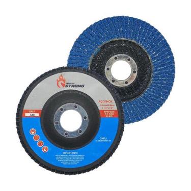Imagem de 10 Discos Flap 4.1/2 115mm Grão 40 Óxido Alumínio Reto Acabamento Aço 