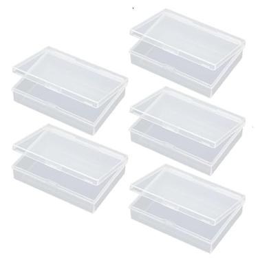 Imagem de Htppzjr 5 caixas de cartas de jogo transparentes porta-cartões de plástico rígido caixas de armazenamento de cartões pequenas caixas de cartão encaixes caixas de cartão fechadas, estojos