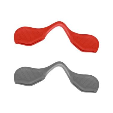 Imagem de Almofadas de nariz de reposição para óculos de sol Oakley RESISTOR (Youth Fit) OJ9010 / Radar Path/RadarLock Edge OO9183, Cinza + vermelho, 0