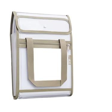 Imagem de Pastas Organizador de arquivo expansão vertical a4, 13 bolsos, grande capacidade, pasta documentos para estudantes, viagens negócios(1032 Brown)