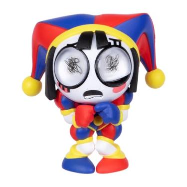 Imagem de Amazing Digital Circus Boneco de vinil Pomni oficialmente licenciado, de qualidade, 10 cm/10 cm, boneco colecionável com olhos nervosos e cartão de colecionador, 4 bonecos de vinil com pose para