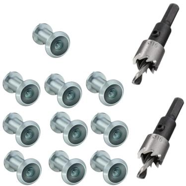 Imagem de TOGU 10 peças de furos de latão sólido de 220 graus para porta com broca de 16 mm, olho mágico de porta de 1,6 cm com privacidade, compatível com porta grossa de 3,5 cm a 6,5 cm, acabamento cromado