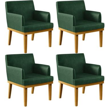 Imagem de Kit 4 Poltronas Decorativas Para Sala De Estar E Recepção Beatriz W01 Facto Verde Musgo - Lyam Decor